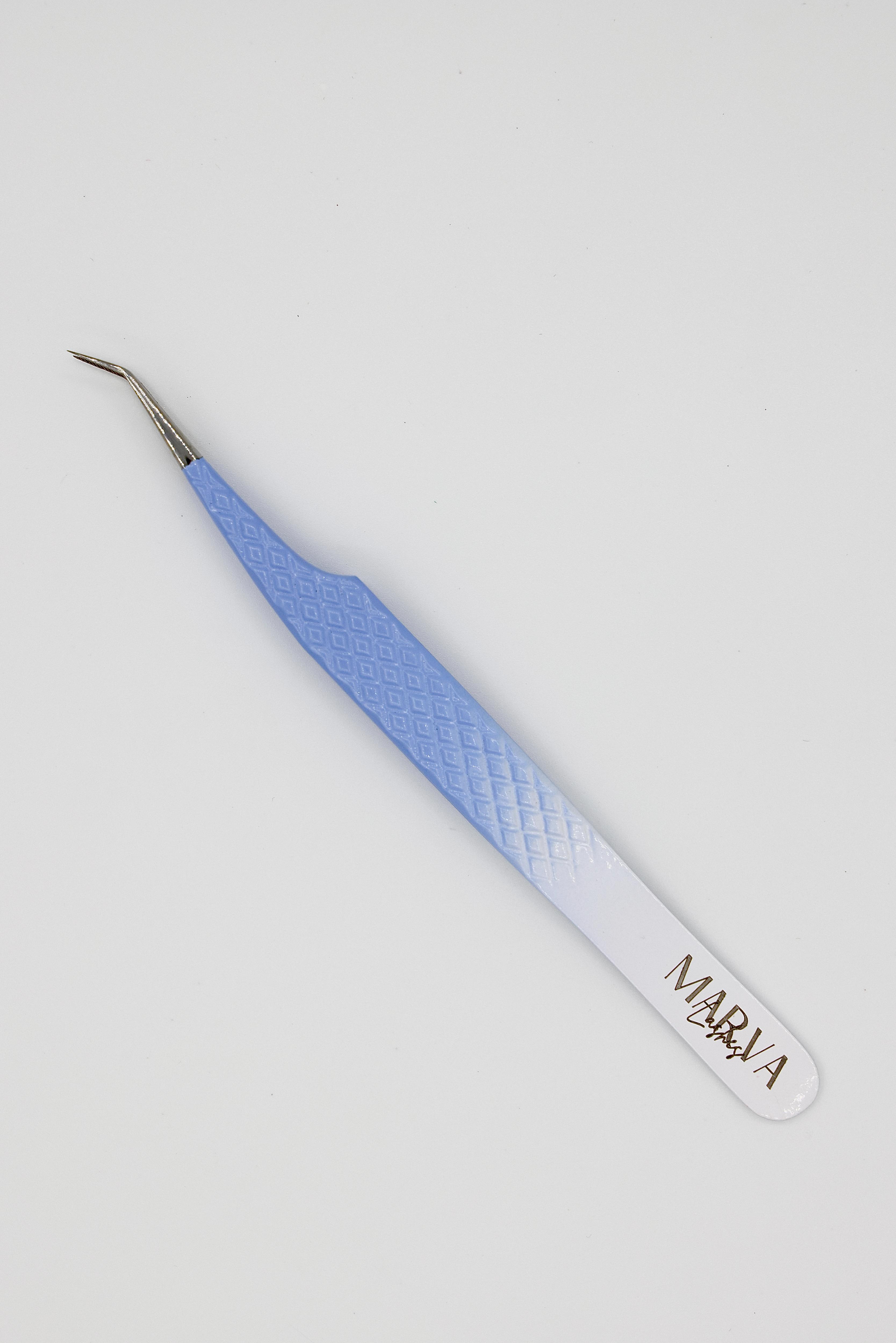 OMBRE BLUE & WHITE 45° ANGLE TWEEZER