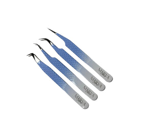 OMBRE BLUE & WHITE SET OF 4 TWEEZERS