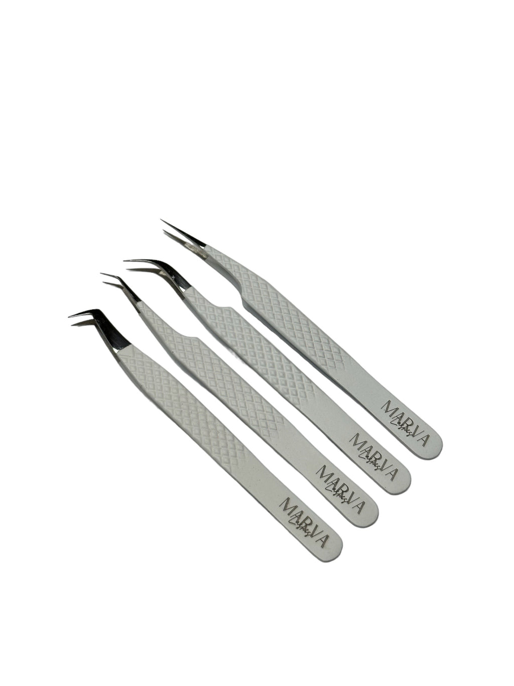 MATTE WHITE SET OF 4 TWEEZERS